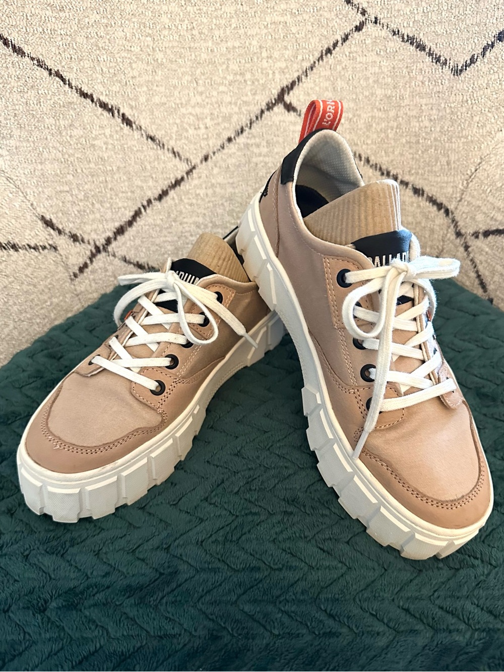 Palladium Women's Platform Lace-Up Sneakers Nude Blush Chunky